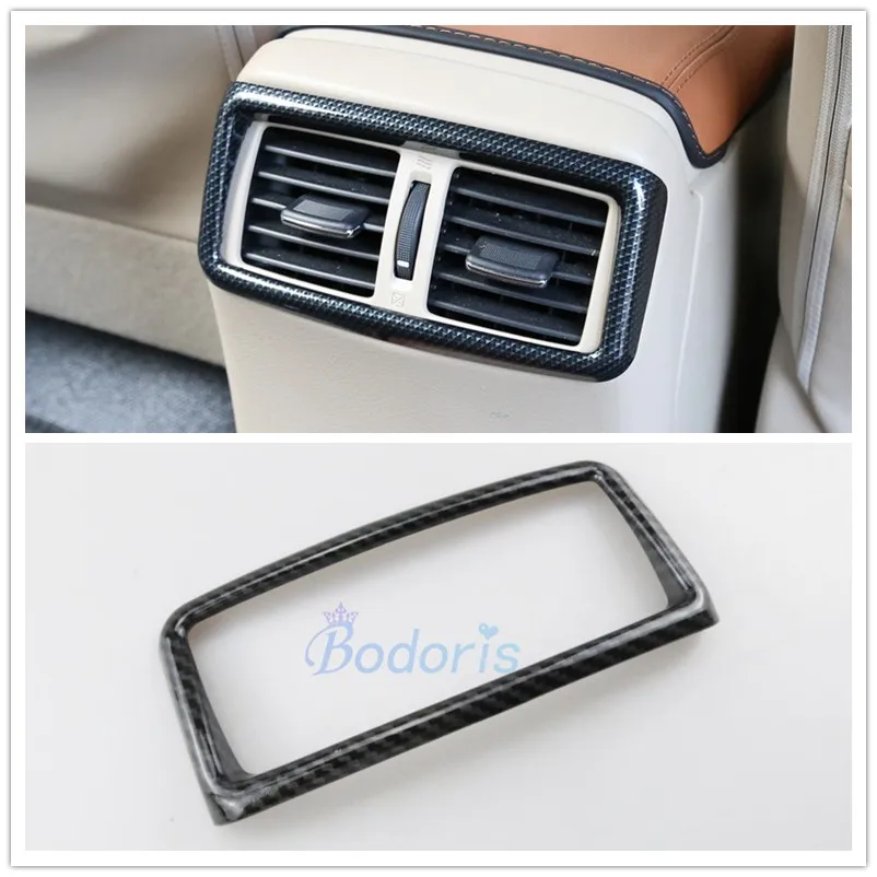 

Chrome Car Styling Carbon Fiber Rear Air Conditioner AC Outlet Vent Panel Trim 2014-2017 For Nissan Xtrail X-trail Accessories