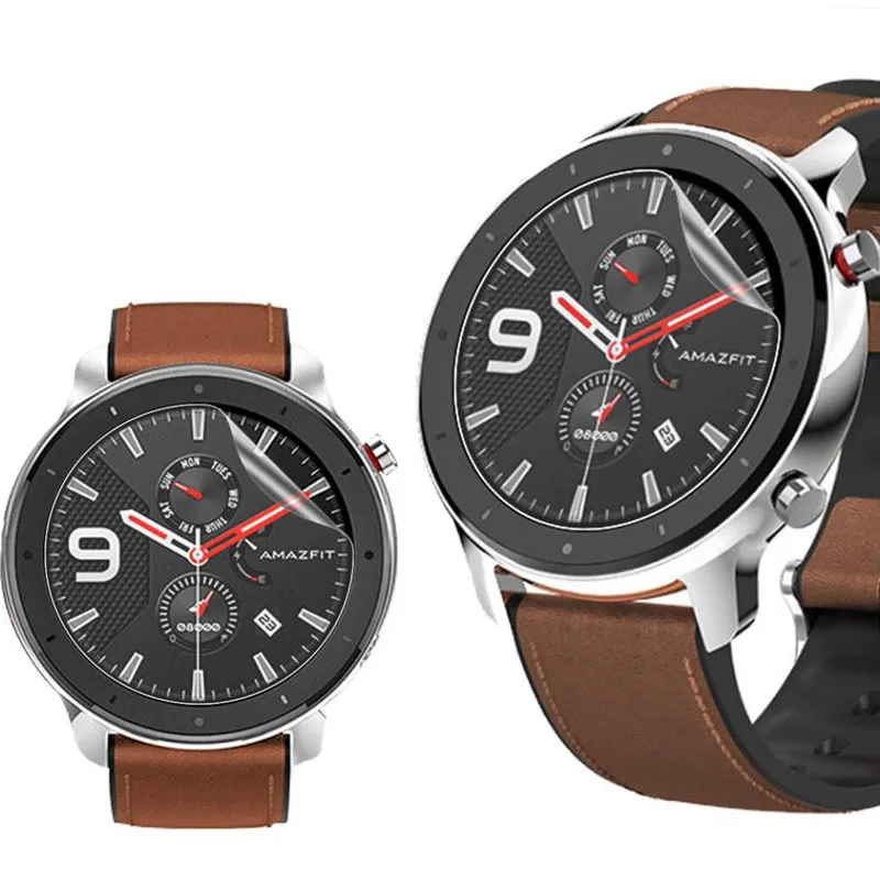 

5pcs Soft Clear Protective Film Guard For AMAZFIT GTR 42mm 47mm Sport Watch Smartwatch Full Screen Protector Cover (Not Glass)