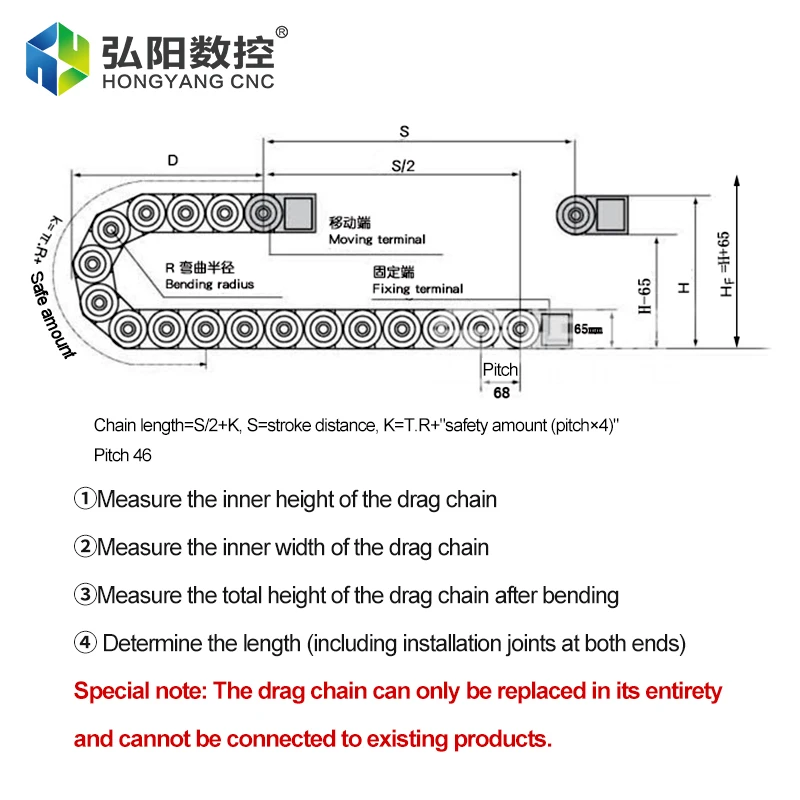 CNC Milling Machine Drag Chain Engraving Machine Nylon Chain Cable Trough Bridge Type Engineering Enhanced Drag