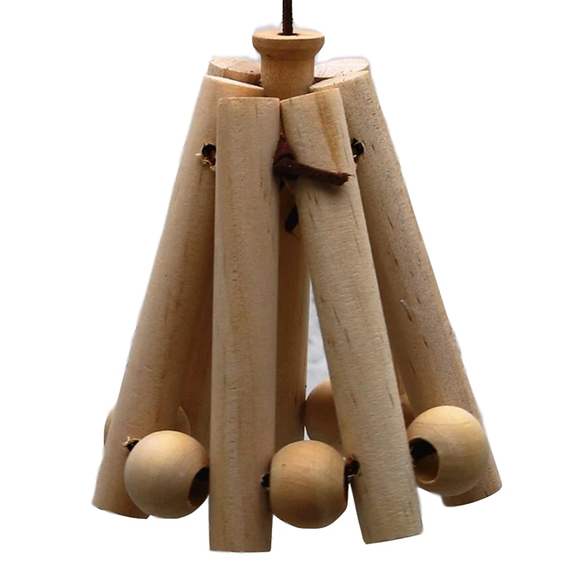 Small Pet Parrot Bird Toy Wooden Leather Rope Bite String Wheel String Toy Molars Bird Accessories Pet Gift