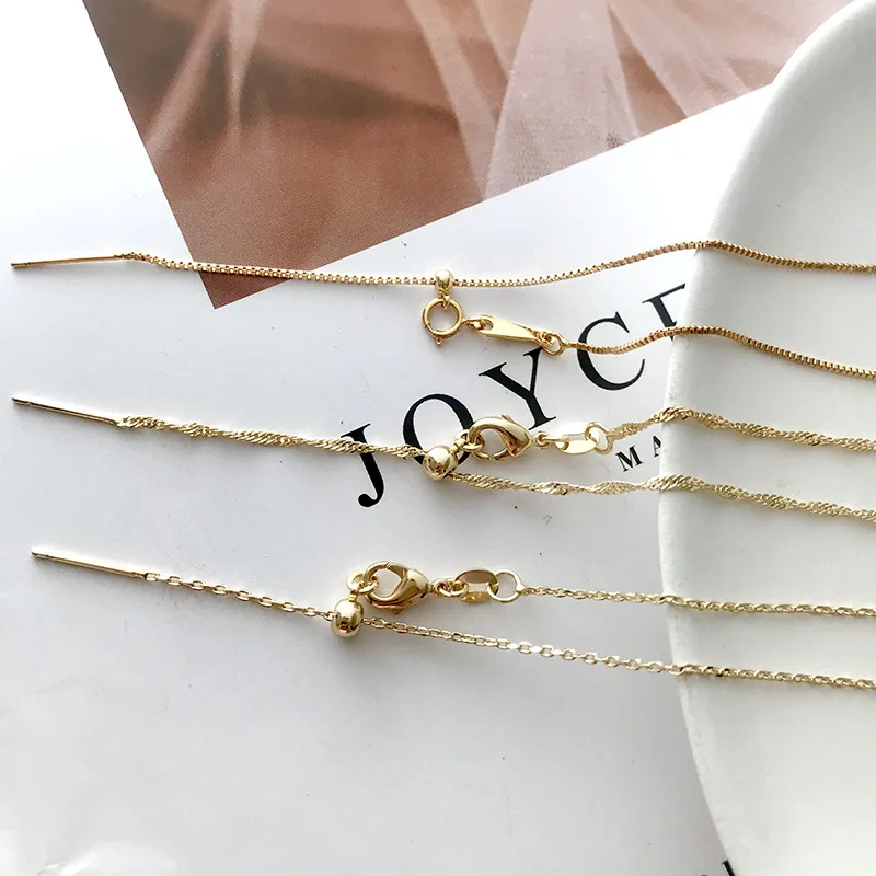

diy necklace accessories 14K gold-plated water ripple chain fine chain adjustable high quality jewelry universal necklace