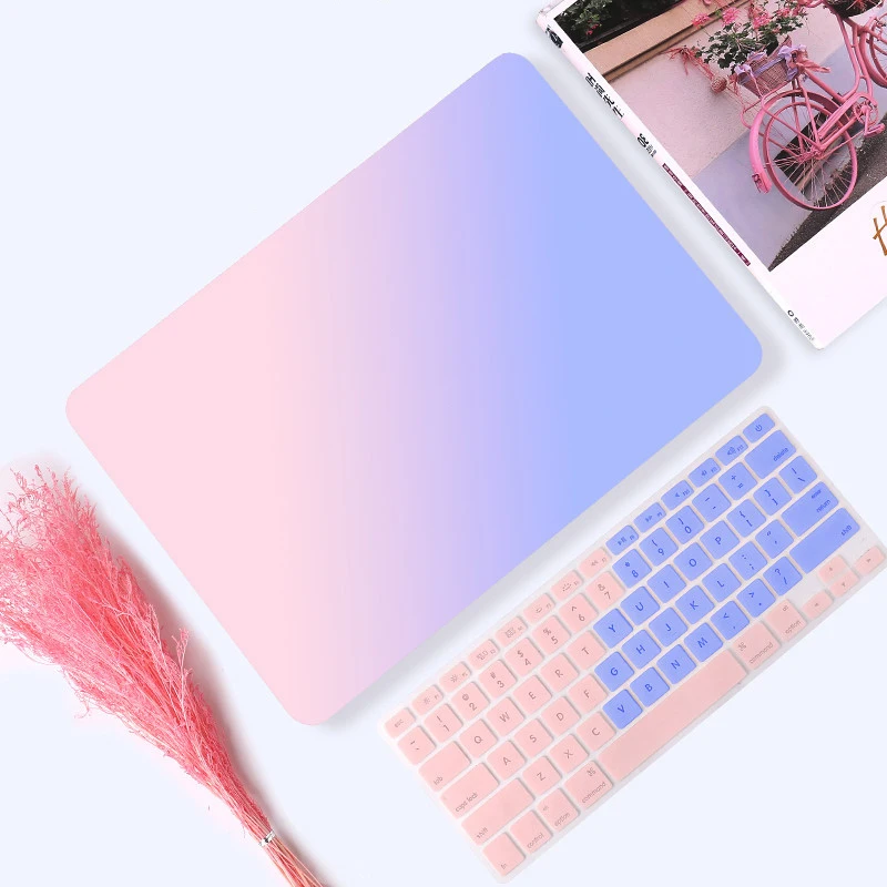 Пластиковый матовый розовый чехол для ноутбука Macbook Pro Air retina 11 12 13 15 дюйм чехол для клавиатуры защитный чехол для ноутбука чехол
