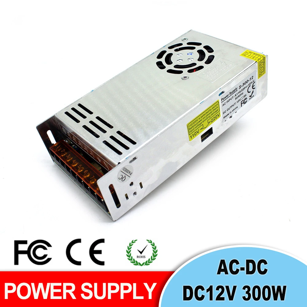 Универсальный источник питания DC24V драйвер источника 110 В 220 AC DC 24 12.5A 300 Вт SMPS для