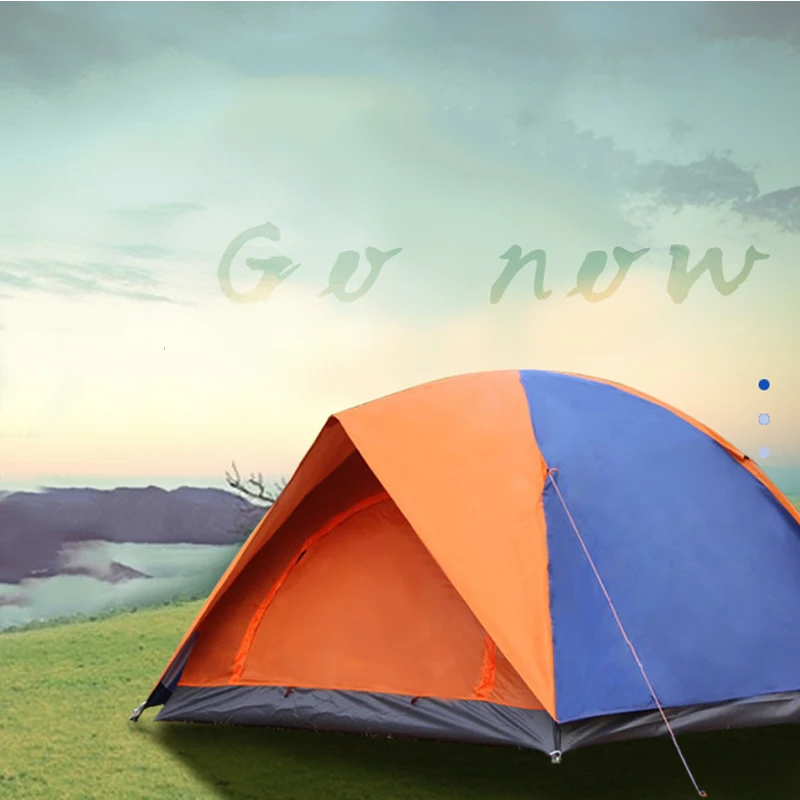 

2 Person 2 Door 2 Layer Beach Camping Tent Portable Packaging Anti UV Waterproof Windproof With Skylight