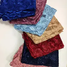 Африканская сетчатая кружевная ткань, Высококачественная элегантная нигерийская свадебная ткань кружевная 5 ярдов WHB8-5 02