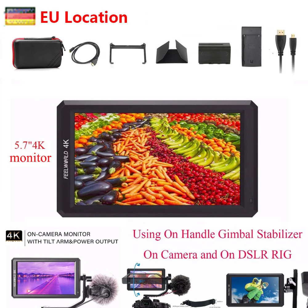 Feelworld F6 5 7 &quotIPS камера монитор 1920X1080 4K мониторинг DSLR для Sony Canon Nikon и т. Д.