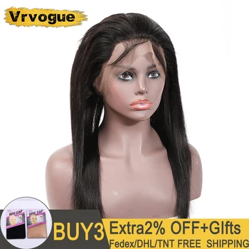 

Vrvogue Brazilian Straight 360 Lace Frontal 100% Remy Human Hair Lace Frontal Closure Pre Plucked With Baby Hair Natural Color