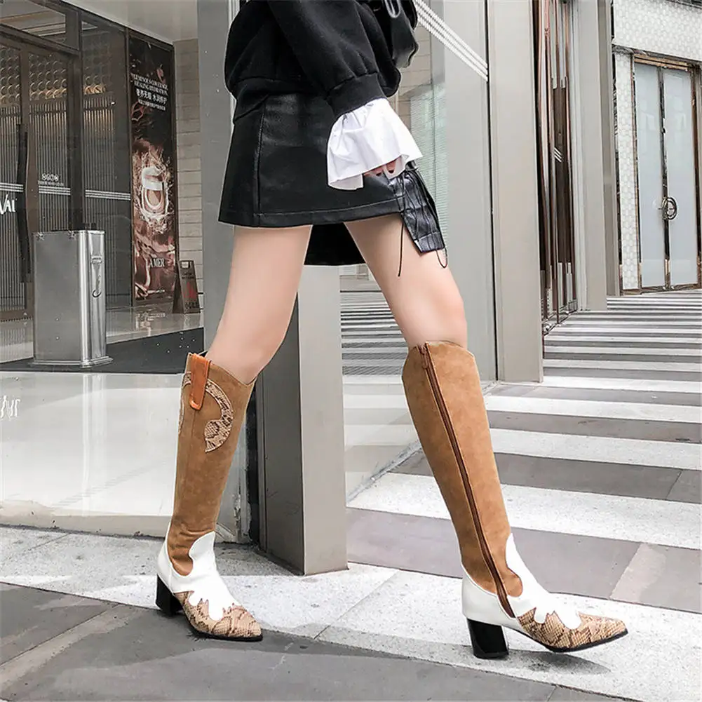 

SARAIRIS 2020 Fashion Dropship Plus Size 43 Leisure Shoes Woman Cowboy Boots Winter Warm Plush Western Boots Female Shoes Women