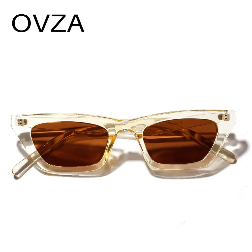 OVZA Rectangle Sunglasses Women Brand Designer Fashion Black Sun glasses for Mens High Quality Anti-UV Eyeglass S1001