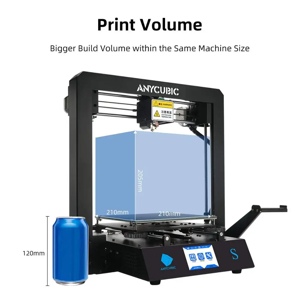 US $177.66 - 548.96 ANYCUBIC Mega-S Mega S 3D Printer I3 Mega Upgrade Large Size TPU High Precision Touch Screen 3D Printer Print Size 210*210*205mm