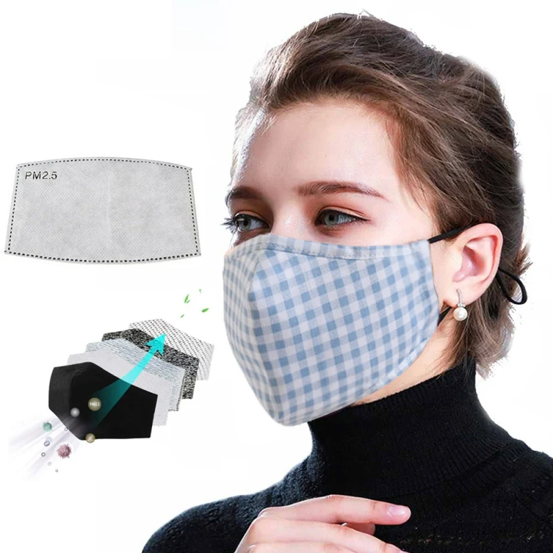 

windproof thicken 100% cotton mask lady's PM 2.5 filter breathable lattice cotton mouth-muffle