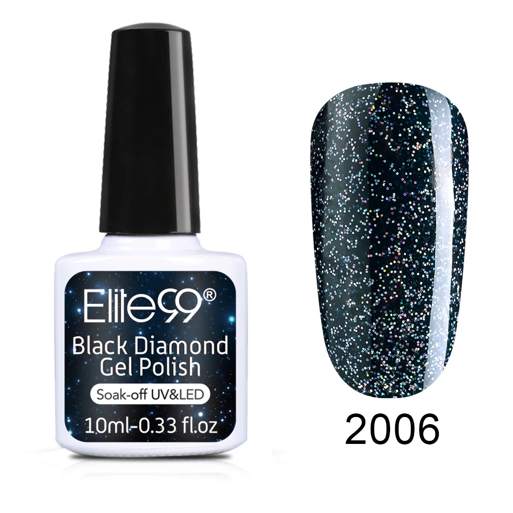 Elite99 10 мл черный бриллиант УФ-гель для ногтей замачиваемый Гель-лак Vernis Полупостоянный Гель-лак УФ светодиодный Базовый лак - Цвет: 2006