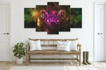 

Modern Home Decor Posters PlayStation Logo 5 Piece Canvas Prints Poster Modular Wall Art Canvas Painting Picture for Living Room