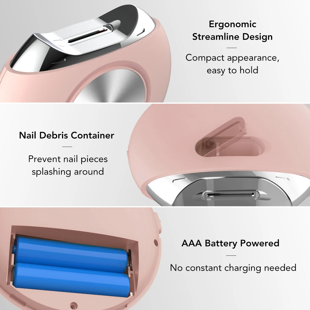Elektrischer automatischer Nagelknipser, Trimmer, Maniküre für Erwachsene und Kinder, Nagelschneider, Pediküre, Finger- und Zehenschere, Behälter für Nagelreste_voghion.com
