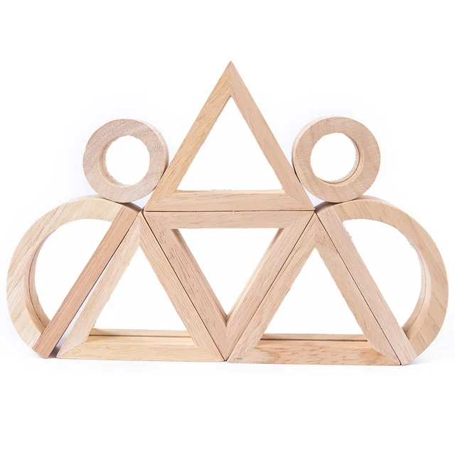 Wooden Mirror Stacking Blocks Creative Colorful Learning And Educational Construction Building Toys Set For Kids For Ages 2+ 3