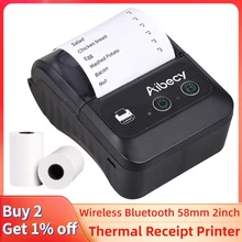принтер мини принтер принтер для ногтей принтер этикеток thermal receipt printer Портативный мини Беспроводной BT 58 мм 2 дюйма Термальность чековый Принтер USB Билл POS мобильный принтер команду для ресторана
