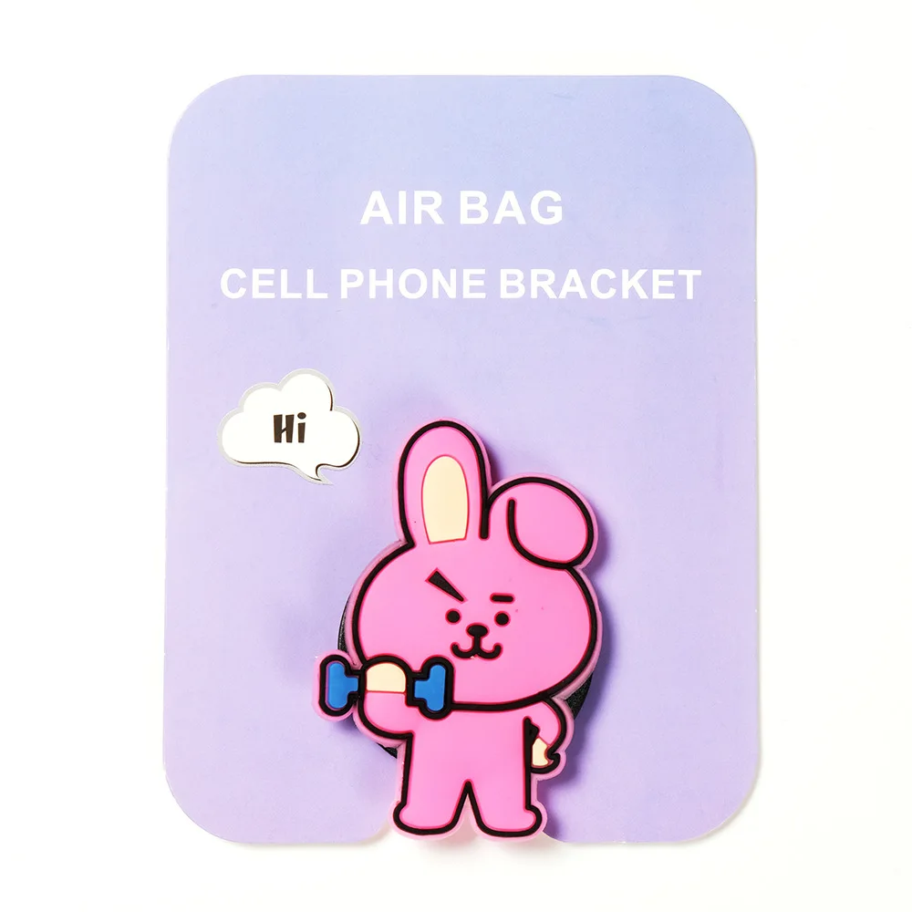 Kpop Bangtan мальчики "RJ" "TATA" и т. Д. Мультфильм милая кукла мобильный телефон анти-падение кронштейн для женщин мужчин Bangtan ювелирные изделия - Цвет: Синий