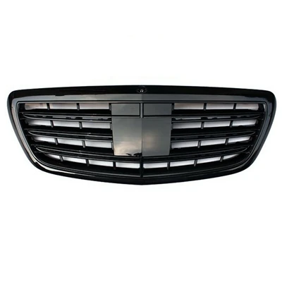 Для Mercedes-Benz W222 S-Class S63 S320 S400 S500 S600 ABS черный передний бампер передняя решетка передние центральные решетки - Цвет: Черный