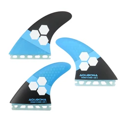 Double Tabs Fins II AM FINS Surfboard Fiberglass Fins for Surfing with Fin Bag, Fin Key(Small, Medium, Large Sets.)