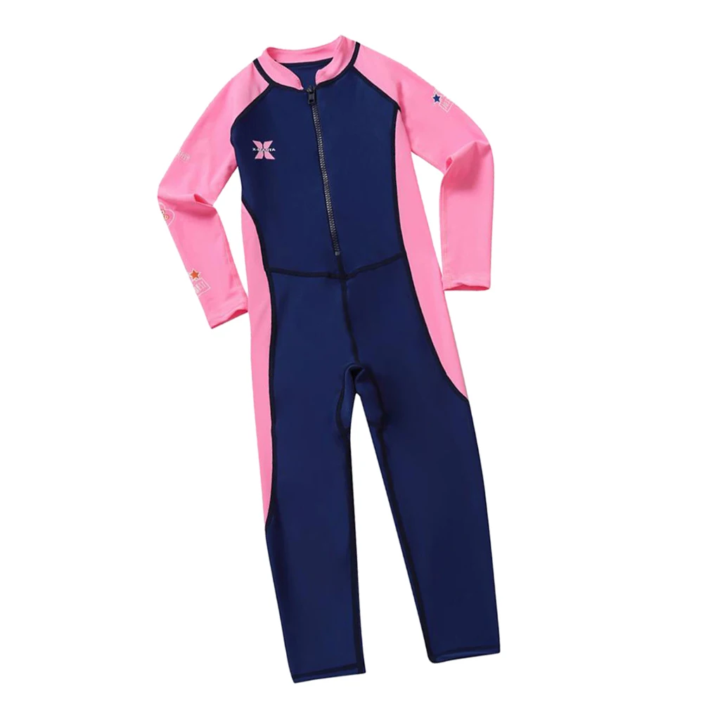 Kids Swimsuit Girl Boys Long Sleeve UV Sun Protection Full Body Rash Guard Kids Wetsuit for Water Sports
