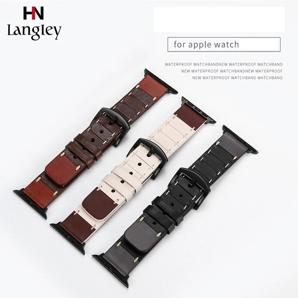 Crazy horse кожаный ремешок для наручных часов Apple Watch Series 4/3/2/1 40 мм 44 Напульсники iwatch 38
