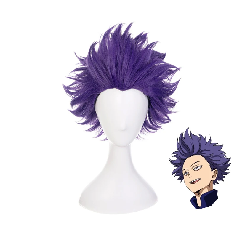 僕のヒーローアカデミアshinou Shitoshoshi Shinosureウィッグ コスプレ衣装 僕のヒーローアカデミア ショート パープル 合成かつらキャップ Anime Costumes Aliexpress