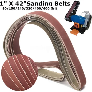 

6pcs 1 X 42inch Sanding Abrasive Belts 80/150/240/320/400/600 Grit For Sander High Removal Rate