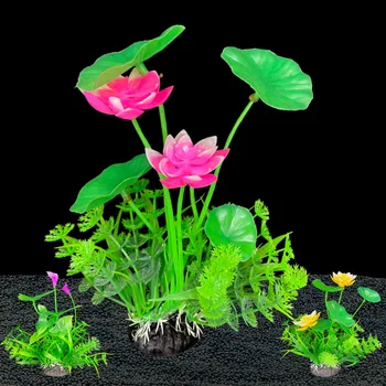 

Decorative Simulated Aquatic Weed Aquarium Accessories Fish Tank Decorations Acuario Tools Aquario Ornaments Plant Lotus