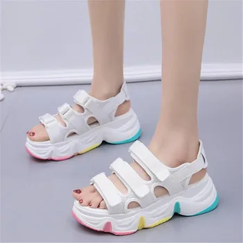 

2020 spring and summer new women's sports sandals fashion soft bottom wild rainbow thick bottom beach women's sandals A113