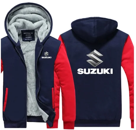 Зимняя теплая толстовка с капюшоном для мужчин Suzuki, Мужская толстовка, фирменное пальто на молнии, толстовки, флисовая куртка, пальто N v