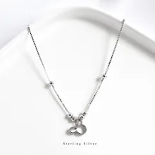 S925 прекрасные серебряные аксессуары Микки ножной браслет корейский стиль Шикарный простой мультфильм женские ноги украшения студентов Универсальный онлайн Cel