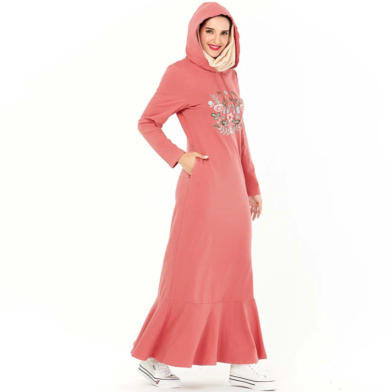 Djelaba женский розовый хиджаб мусульманское платье Abaya турецкие платья ислам