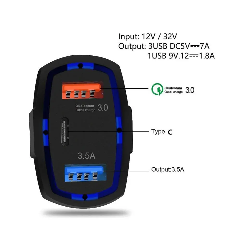 Kuulee Quick Charge 3,0 Автомобильное зарядное устройство для мобильного телефона с двумя Usb Qualcomm Qc 3,0 Быстрая Зарядка адаптер мини Usb Автомобильное зарядное устройство