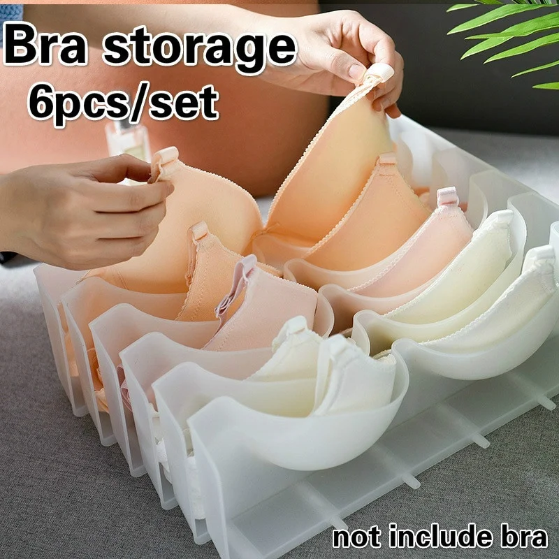 

6pcs/set Bra Storage Box Bra Box Closet Underwear Organizer Drawer Divider Plastic Bra Underwear StorageOrganizers