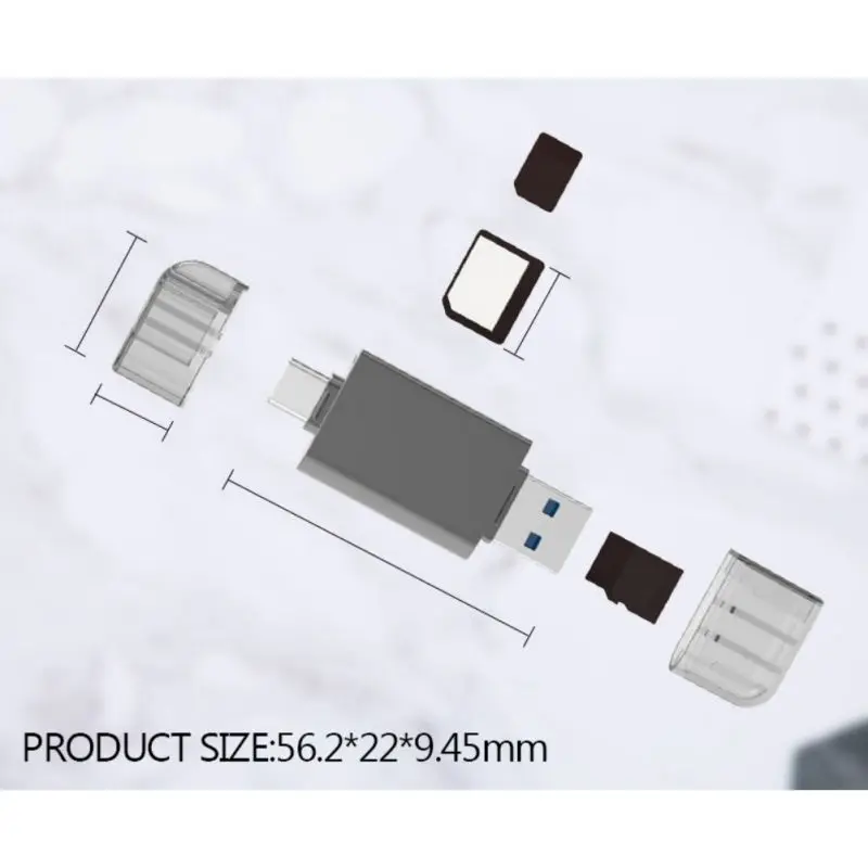 2-в-1 кард-ридер адаптер Портативный USB 2,0/Тип с разъемами типа C и нм Nano TF защищенная цифровая Карты памяти и аксессуары для Мобильный телефон Huawei