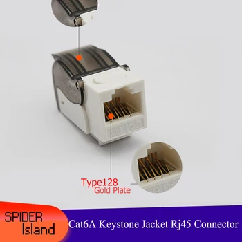 

Amp Cat 6A Keystone Jack Unshielded Rj45 Connector Adapter Network Cat6a Module Free Tool