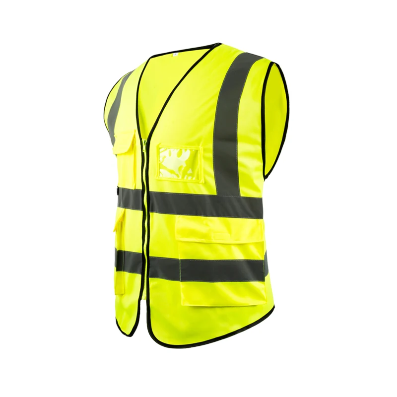 Roadstar High Visibility Reflctibve Vest Auto Moctorcycle Bike Clothes Accessries Zipper Pocket Jacket for Road Safety