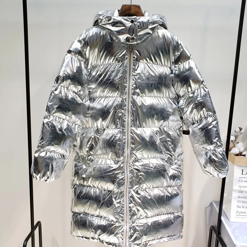 [LANMREM] 2020 осенне зимнее Новое Модное Длинное пуховое пальто выше колена с