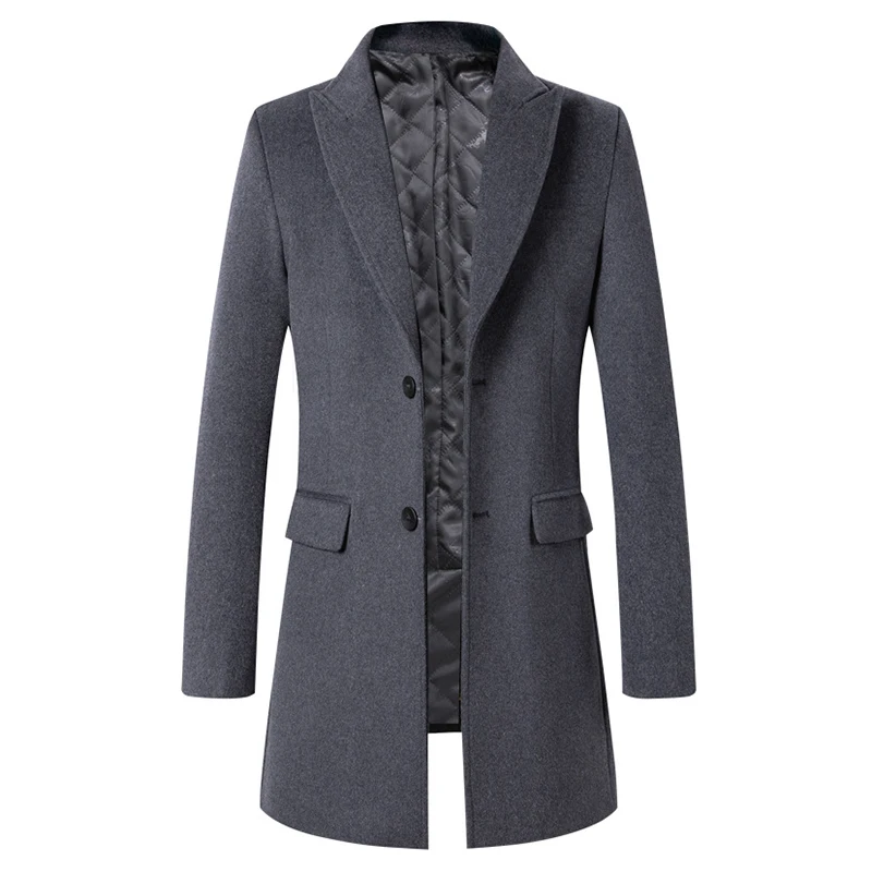 Gray iSurvivor Men Winter Autumn Wool Coats Jackets Parkas Male Casual Fashion Slim Fit Large Size Nylon Cotton Coats Jackets - Цвет: Gray