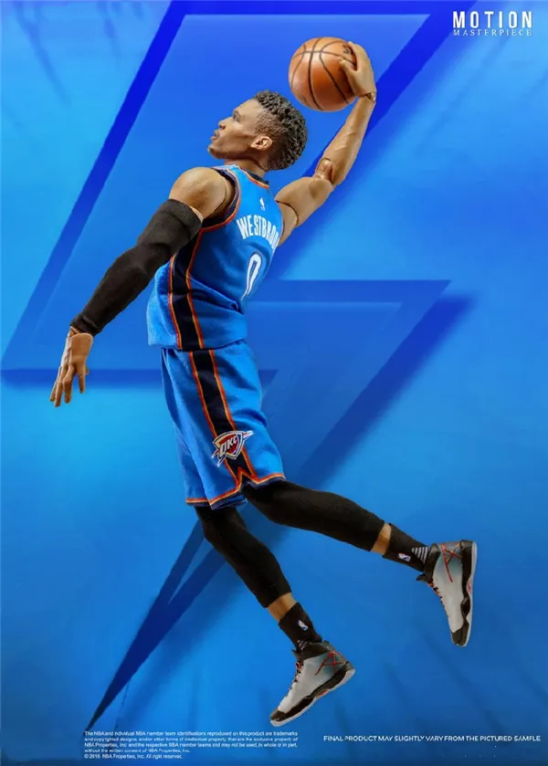 Изображением самого ценного игрока NBA из звезд баскетбола Расселл Уэстбрук № 0 синий 1/9 мобильный в штучной упаковке Гараж Комплект