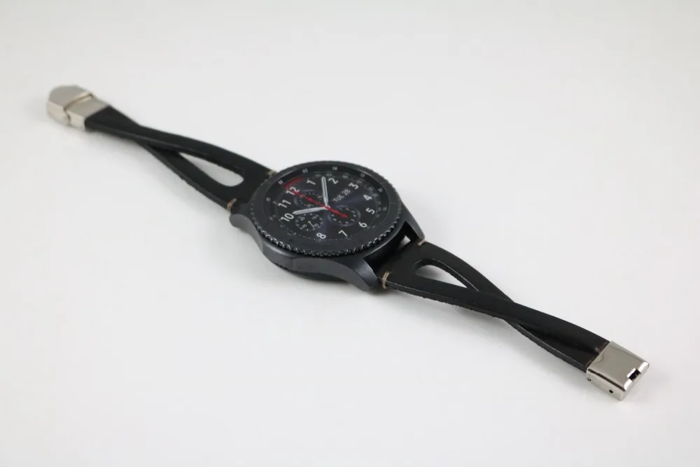 22 мм в стиле ретро с кожаным ремешком для samsung gear S3 Frontier Classic Galaxy Watch 46 мм умный Браслет сменный ремешок для Amazfit