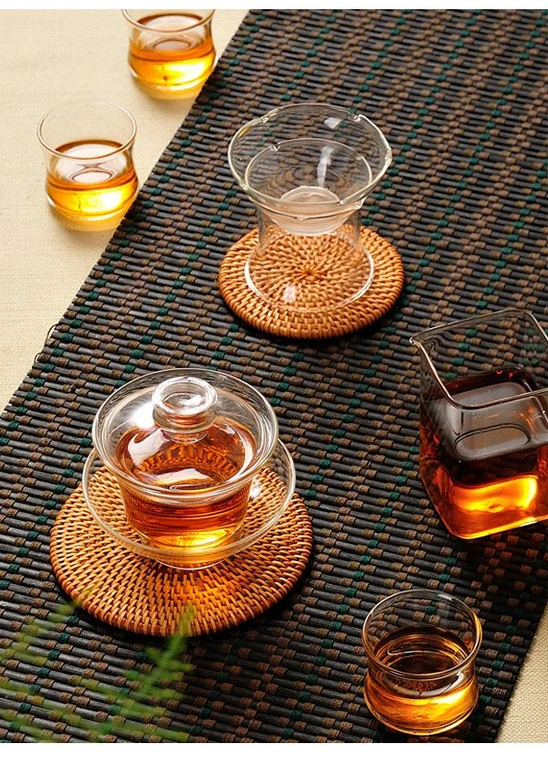 Кунг-фу чай 'San Cai cup' Крышка Чаша из стекла