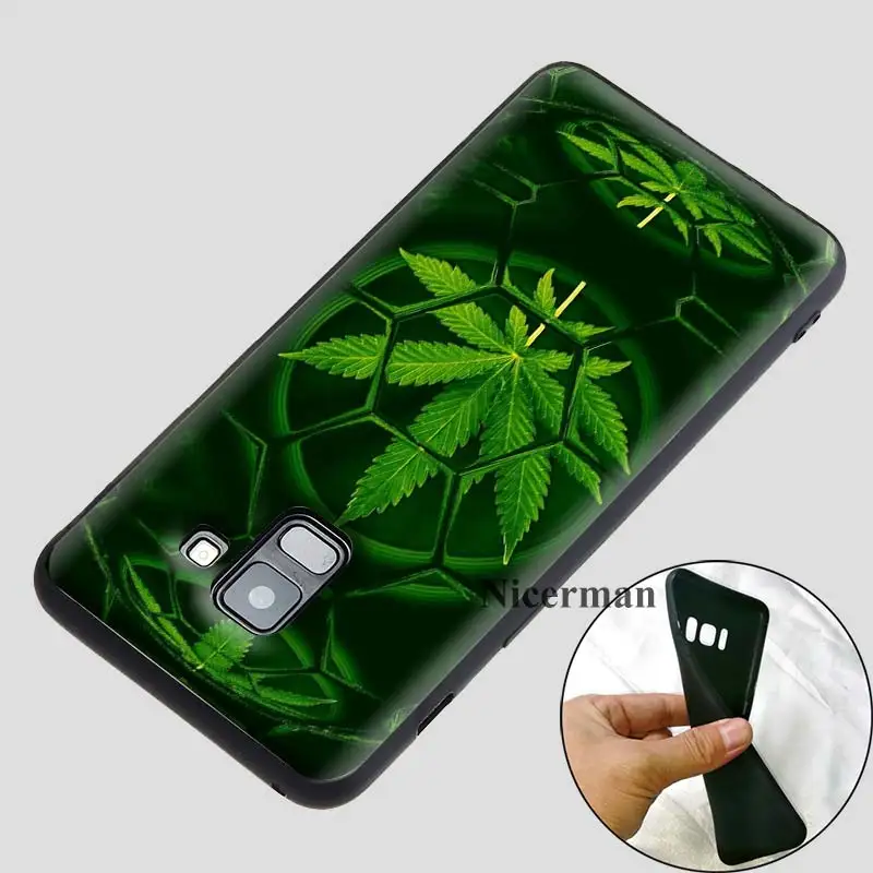 Чехол для samsung Galaxy A10 A20 A30 A40 A50 A60 A70 A80 A90 5G A10E A20E A6 A7 A8 плюс лист конопли