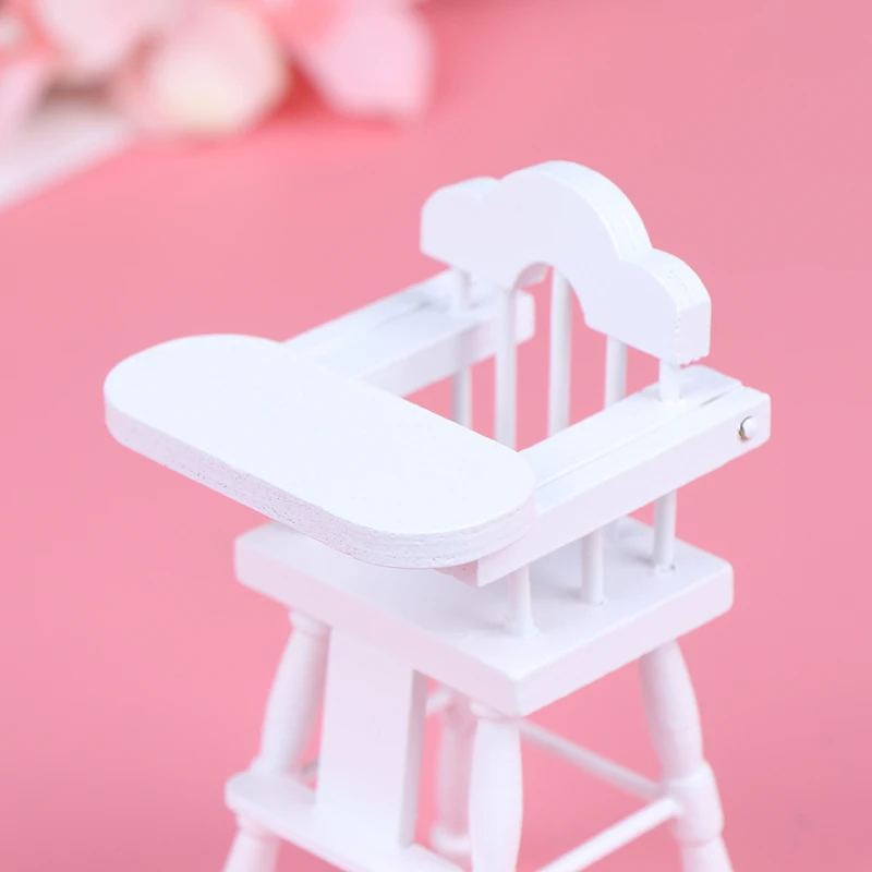 Мода 1/12 масштаб миниатюрный кукольный домик детский высокий стульчик модель Buildinfg Kit-белый