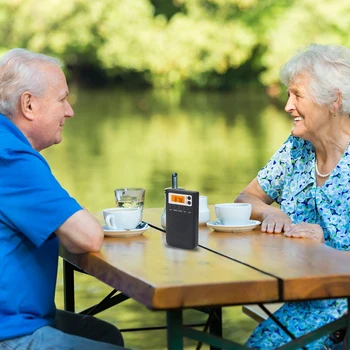 

FM/AM Radio Digital Mini Portable Stereo Hearing Radio for The Elderly Battery Powered