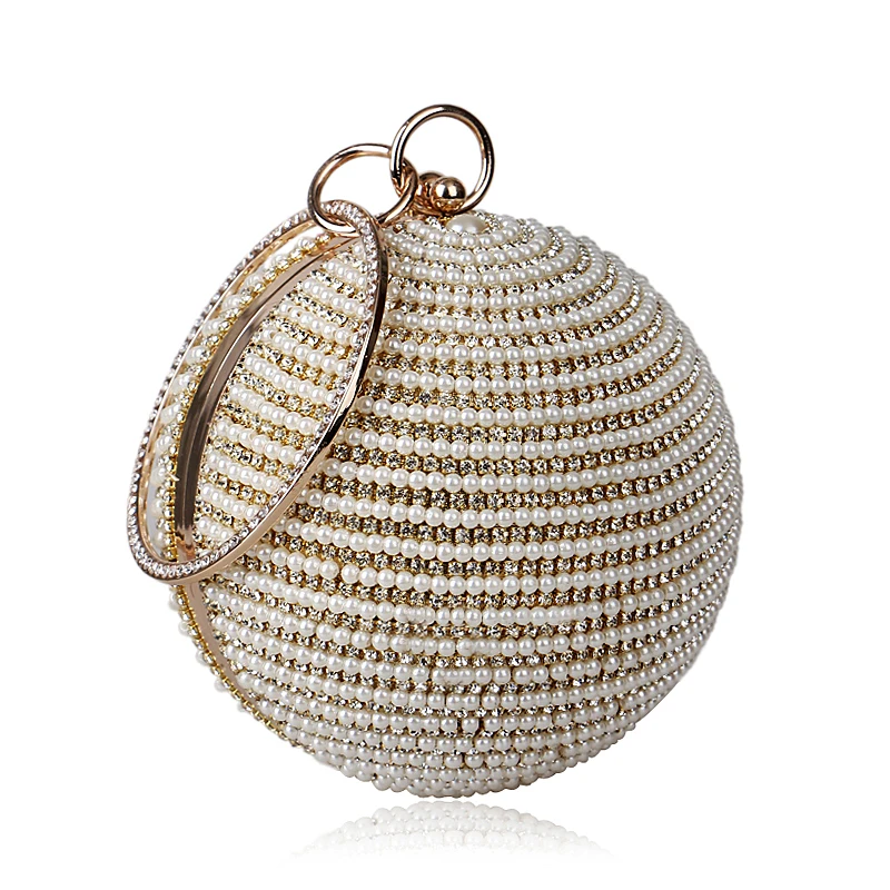 Ball Diamond Tassel Women Party Metal Crystal Clutches Evening Wedding Bag Bridal Shoulder Handbag Wristlets Clutch women handbag
