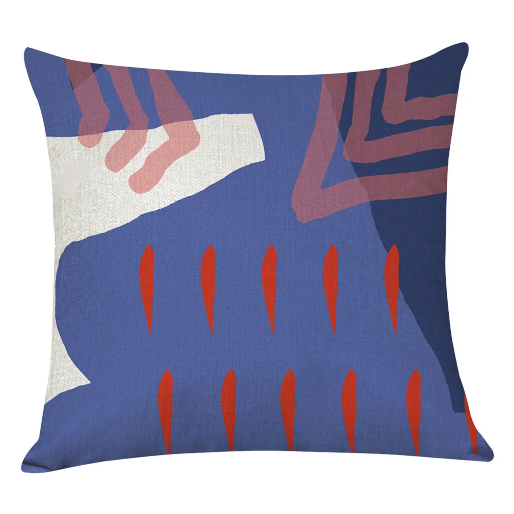 Ouneed Cushion Cover Colored ripple pattern Linen Throw waist Pillow cover 45X45 Office Home Decors animeative cojines drop ship