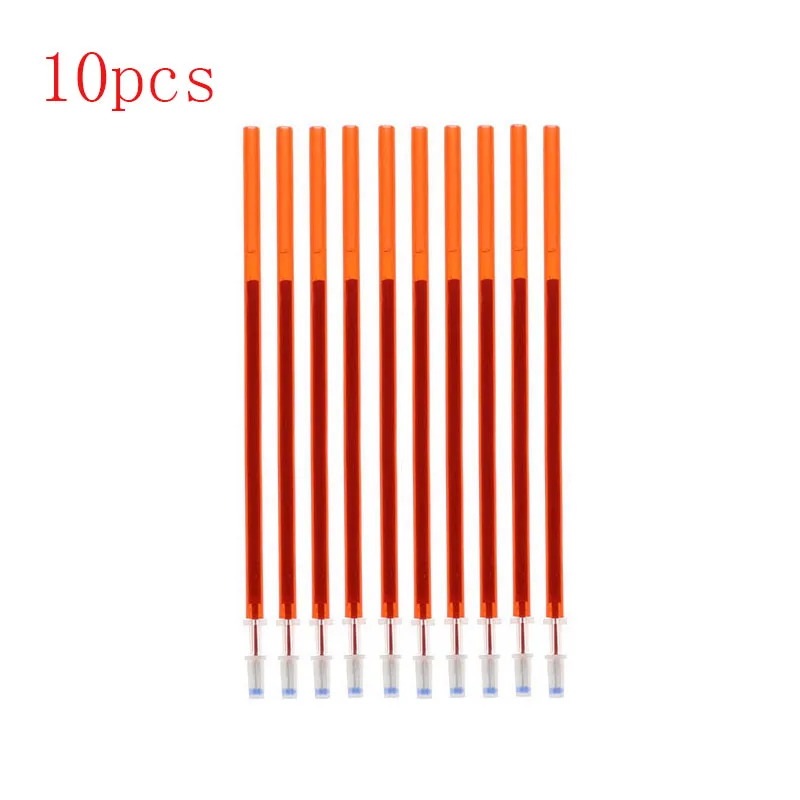 10pc red 20 шт./упак. стираемая гелевая ручка 0,5 мм синий/черный/фиолетовый/темно-синий/темно-зеленый/оранжевый/красный/Заправка школы и офиса письменные канцелярские принадлежности - Цвет: 10pc red