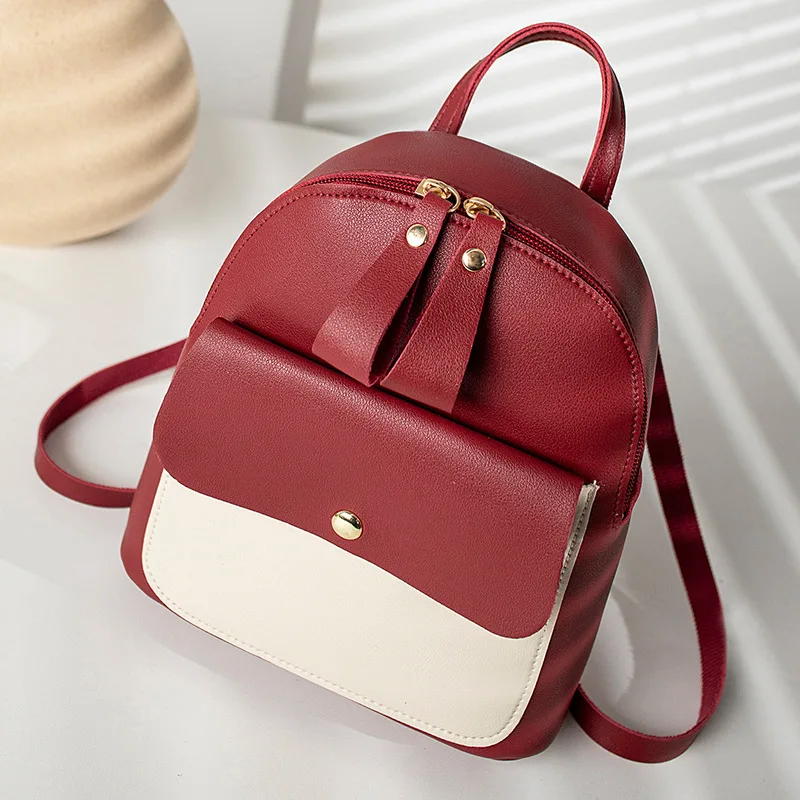 

Mini Backpack Women PU Leather Shoulder Bag For Teenage Girls Kids Multi-Function Small Bagpack Female Ladies School Backpack