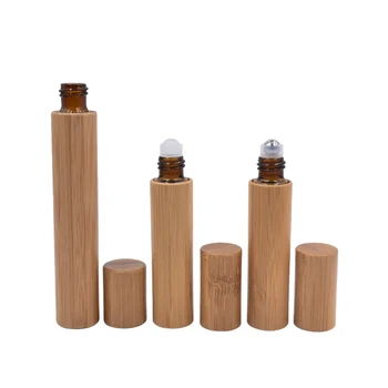 

5ml 10ml 15ml Bamboo Wood Bottle Perfume Empty Bottle Portable Stainless Roll Ball Perfume Aromatherapy Bottle Oil Roller Bottle